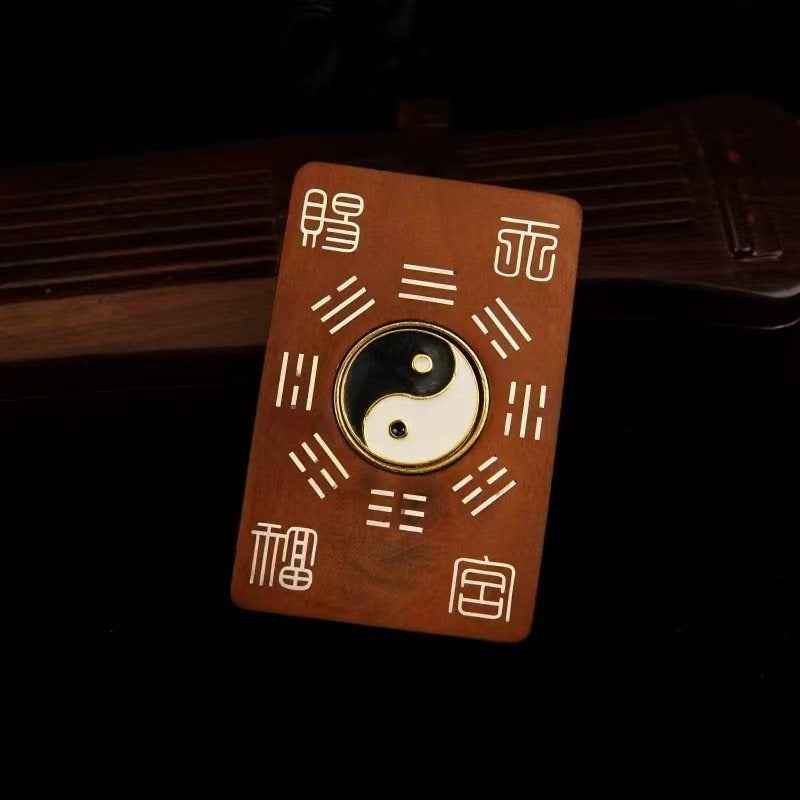 Lightning-Struck Jujube Wood & Silver Inlay Taiji Pendant – Cosmic Harmony & Ancient Wisdom